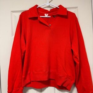 Arket Terry Polo Shirt in Red